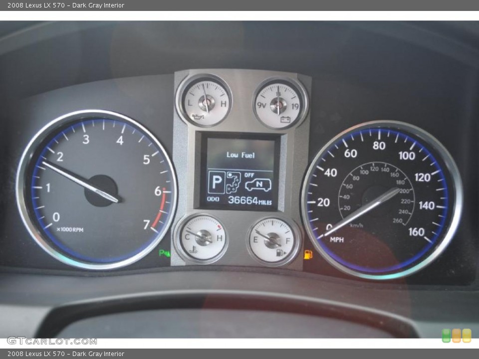 Dark Gray Interior Gauges for the 2008 Lexus LX 570 #46273732