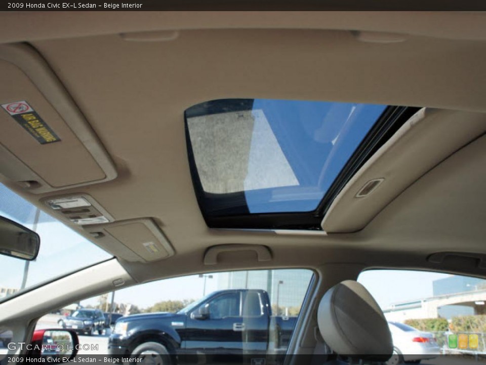 Beige Interior Sunroof for the 2009 Honda Civic EX-L Sedan #46276698
