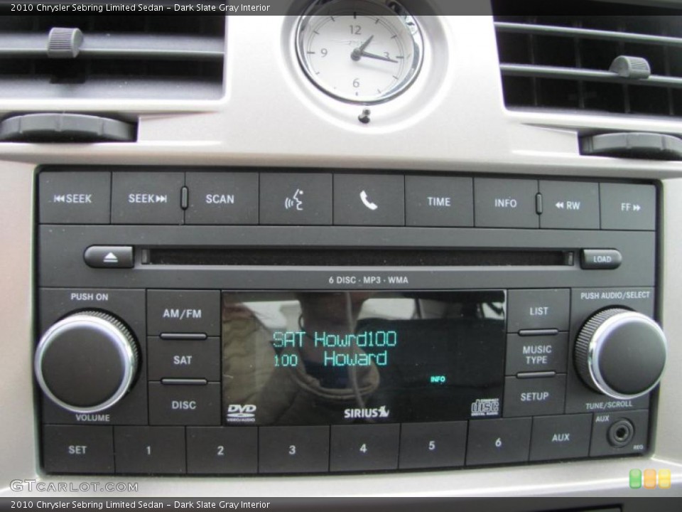 Dark Slate Gray Interior Controls for the 2010 Chrysler Sebring Limited Sedan #46286905