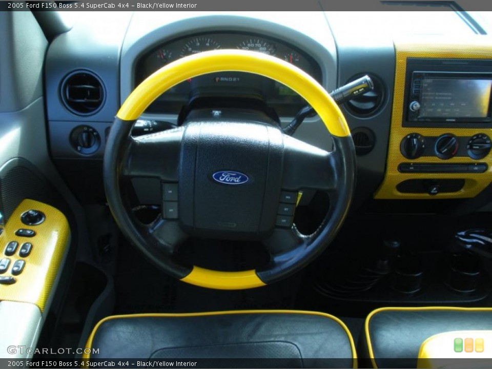 Black/Yellow Interior Steering Wheel for the 2005 Ford F150 Boss 5.4 SuperCab 4x4 #46287760