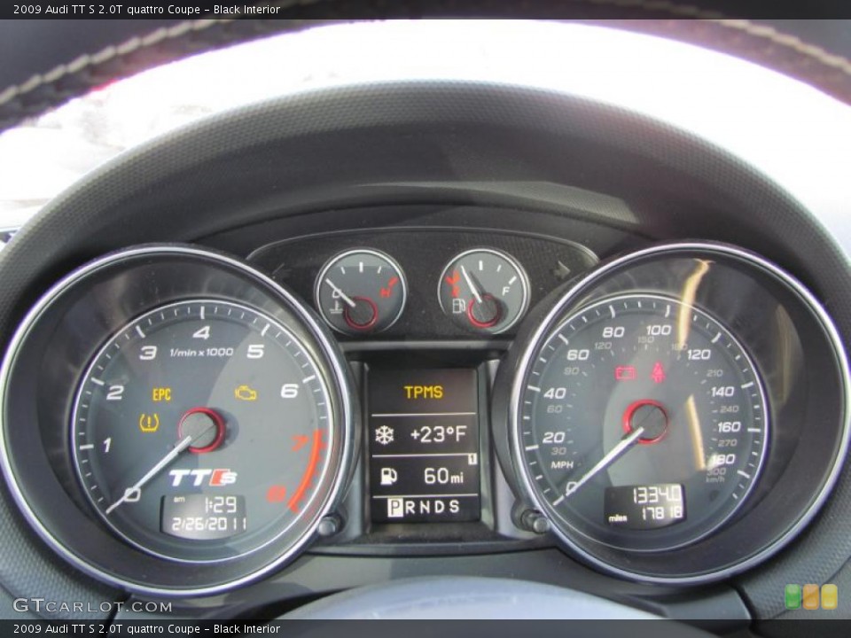Black Interior Gauges for the 2009 Audi TT S 2.0T quattro Coupe #46290010