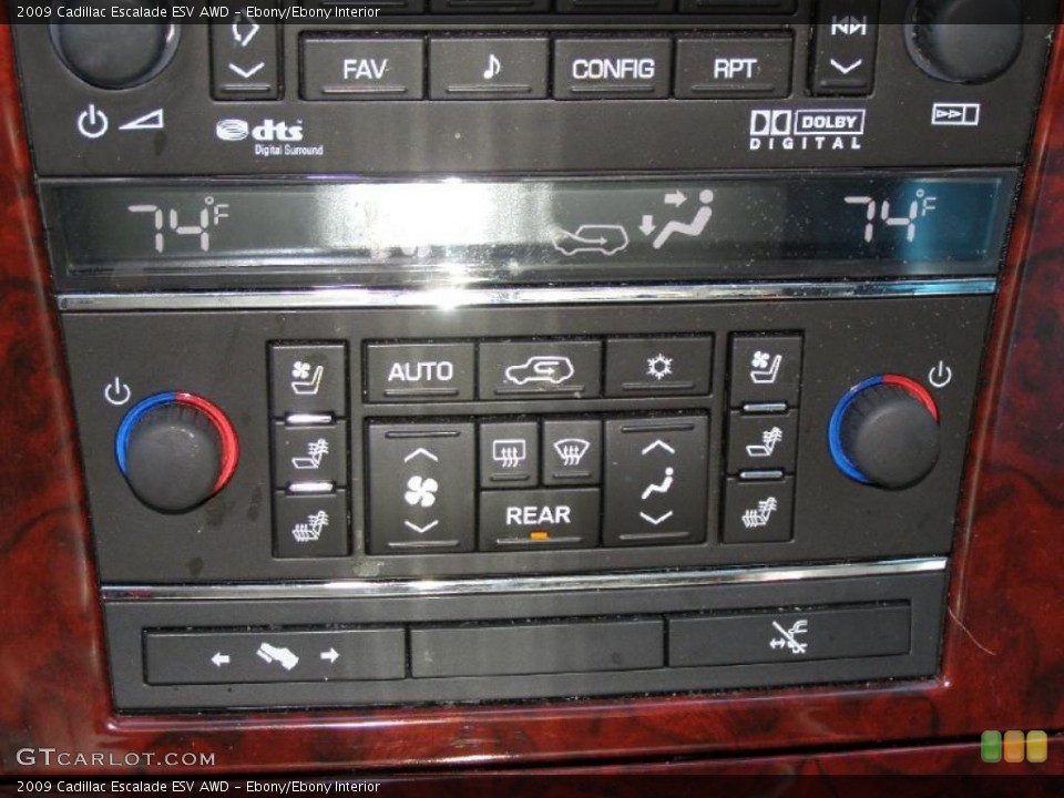Ebony/Ebony Interior Controls for the 2009 Cadillac Escalade ESV AWD #46297948