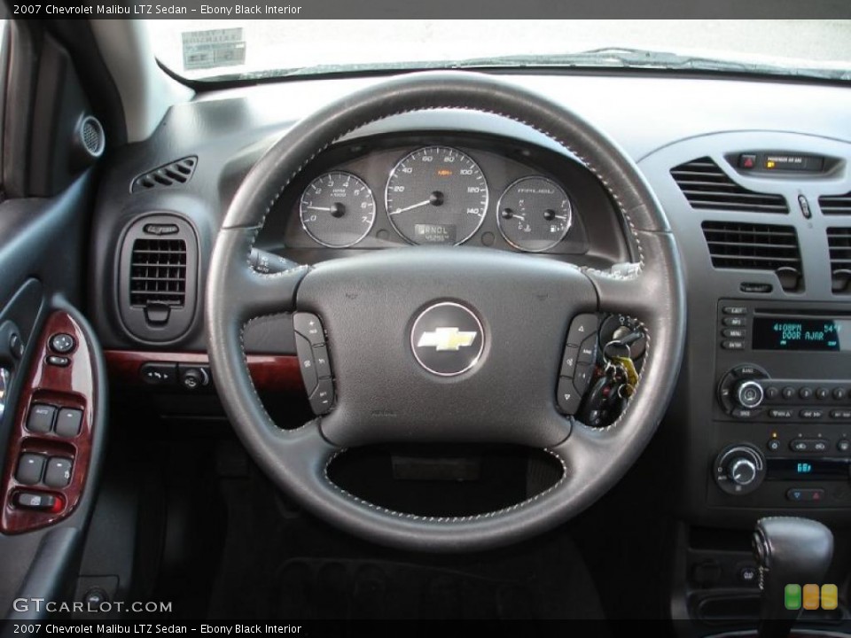Ebony Black Interior Steering Wheel for the 2007 Chevrolet Malibu LTZ Sedan #46298293