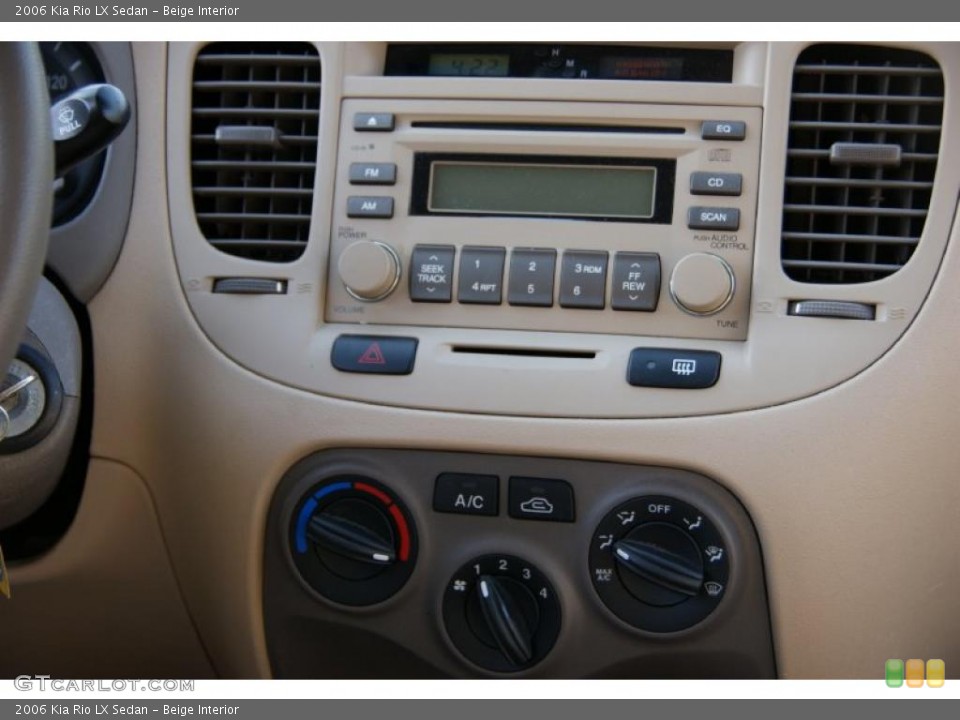 Beige Interior Controls for the 2006 Kia Rio LX Sedan #46299943