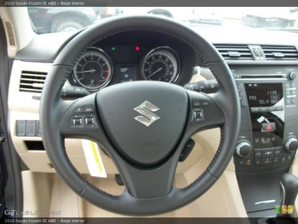 Beige Interior Steering Wheel for the 2010 Suzuki Kizashi SE AWD #46304266