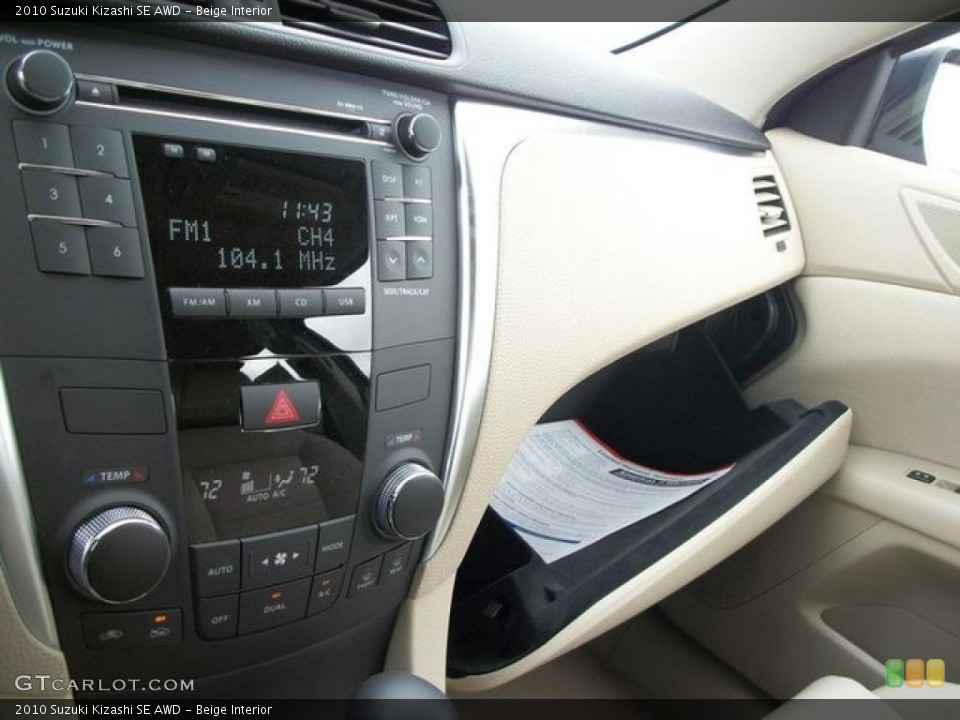 Beige Interior Controls for the 2010 Suzuki Kizashi SE AWD #46304464