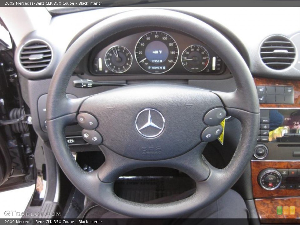 Black Interior Steering Wheel for the 2009 Mercedes-Benz CLK 350 Coupe #46305887