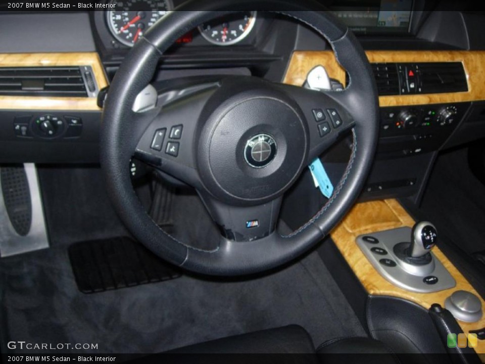 Black Interior Steering Wheel for the 2007 BMW M5 Sedan #46306196