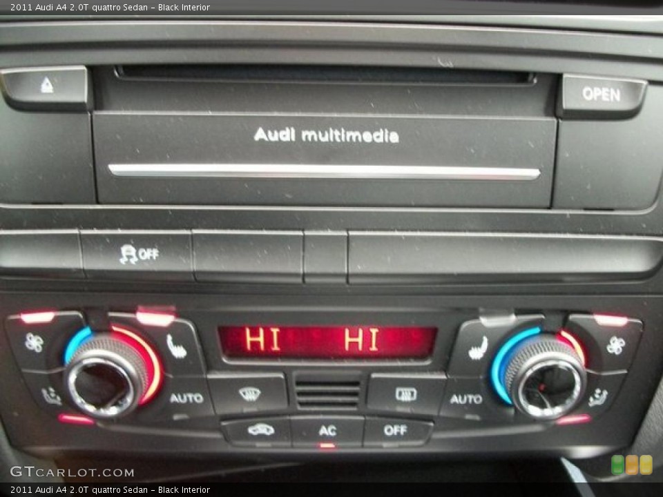 Black Interior Controls for the 2011 Audi A4 2.0T quattro Sedan #46311278