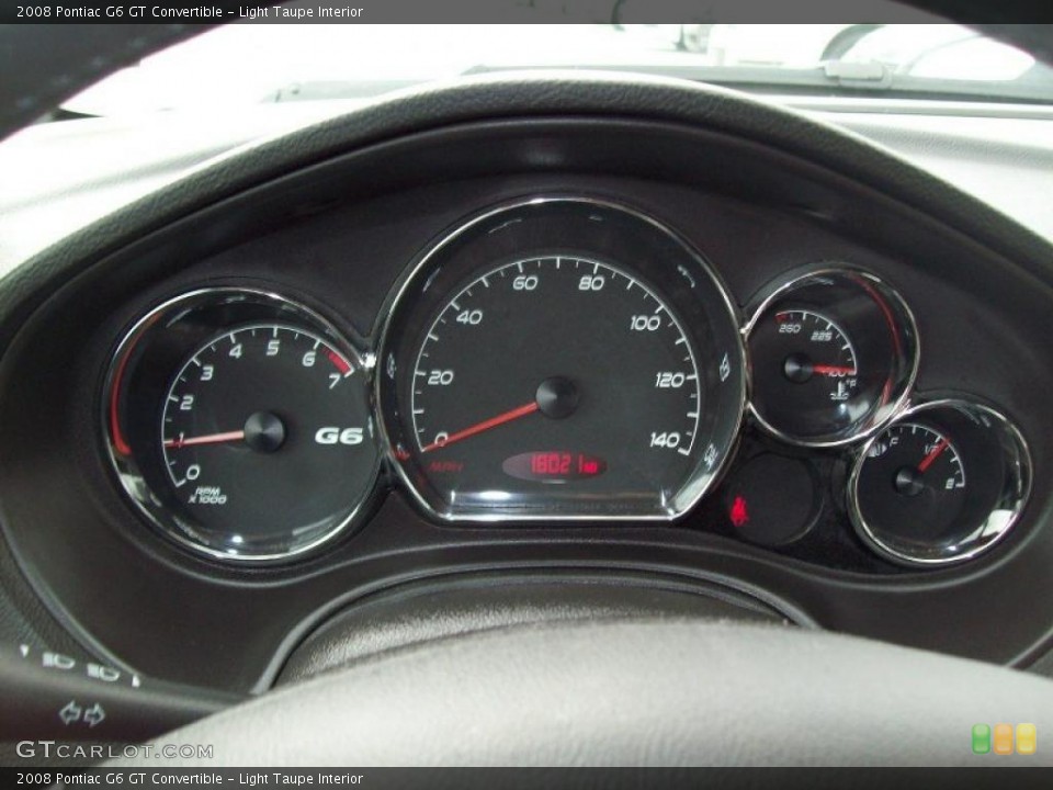 Light Taupe Interior Gauges for the 2008 Pontiac G6 GT Convertible #46321533