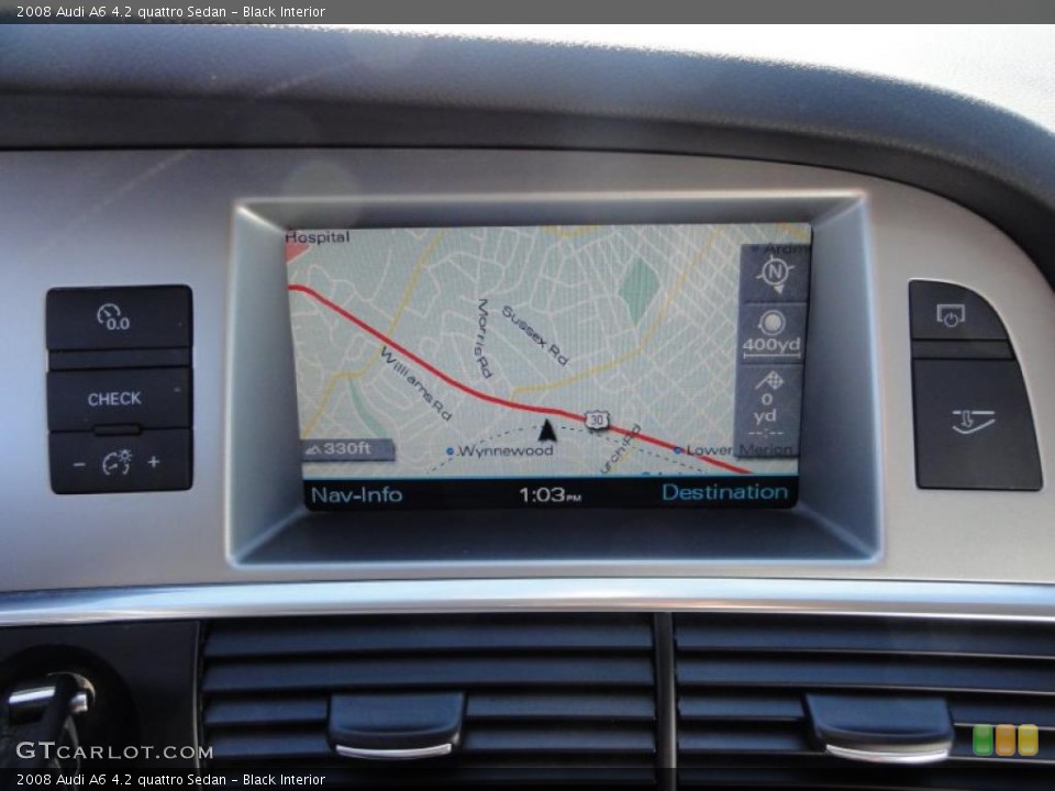 Black Interior Navigation for the 2008 Audi A6 4.2 quattro Sedan #46331601