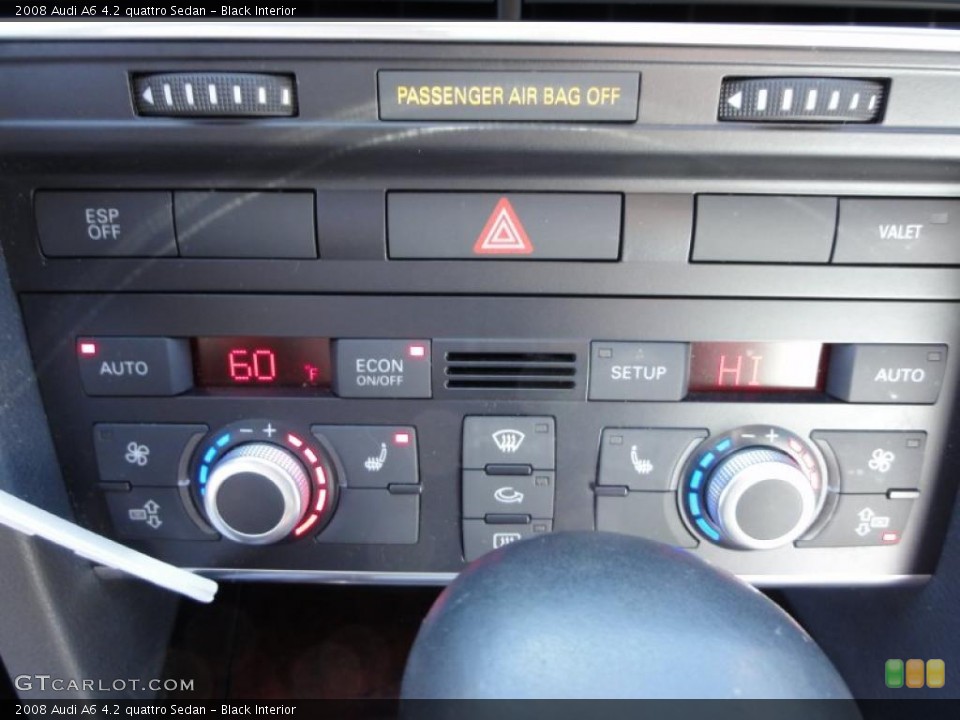 Black Interior Controls for the 2008 Audi A6 4.2 quattro Sedan #46331604