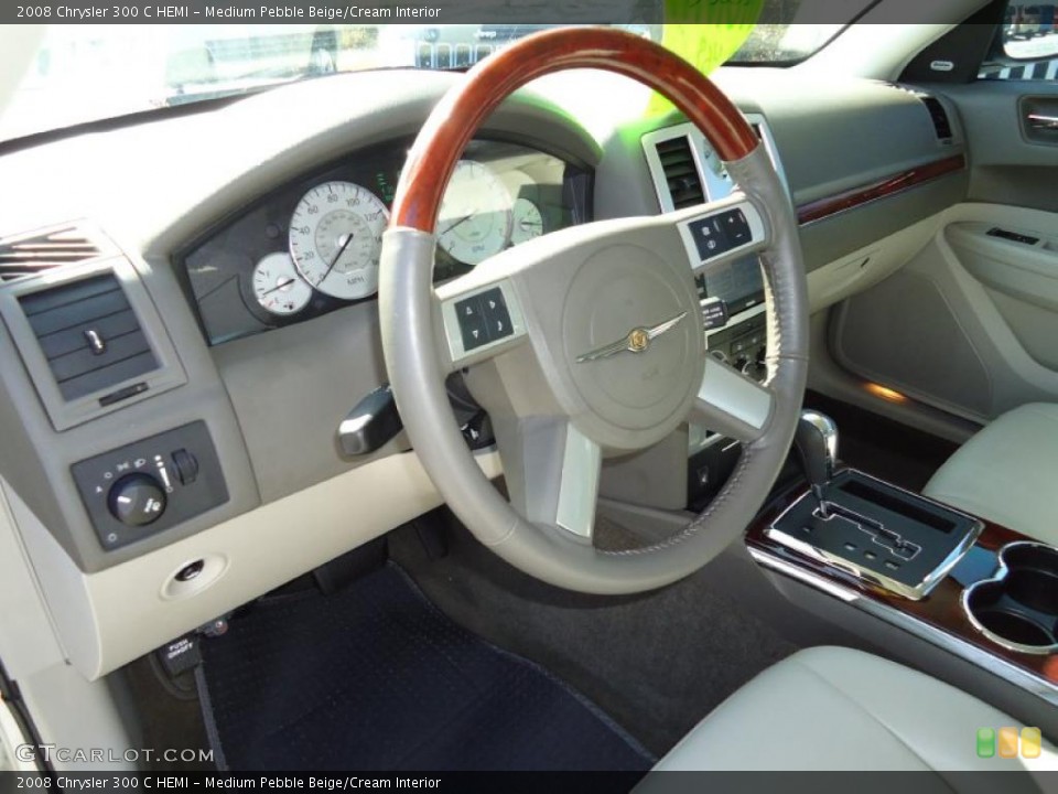Medium Pebble Beige/Cream Interior Steering Wheel for the 2008 Chrysler 300 C HEMI #46334952