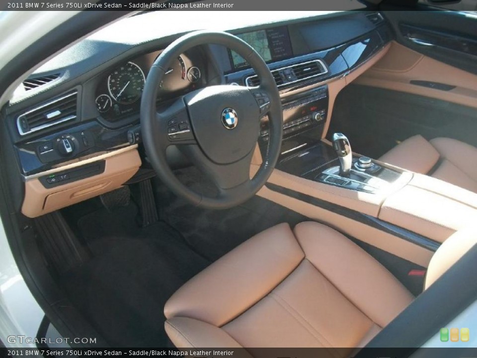 Saddle/Black Nappa Leather Interior Prime Interior for the 2011 BMW 7 Series 750Li xDrive Sedan #46335138