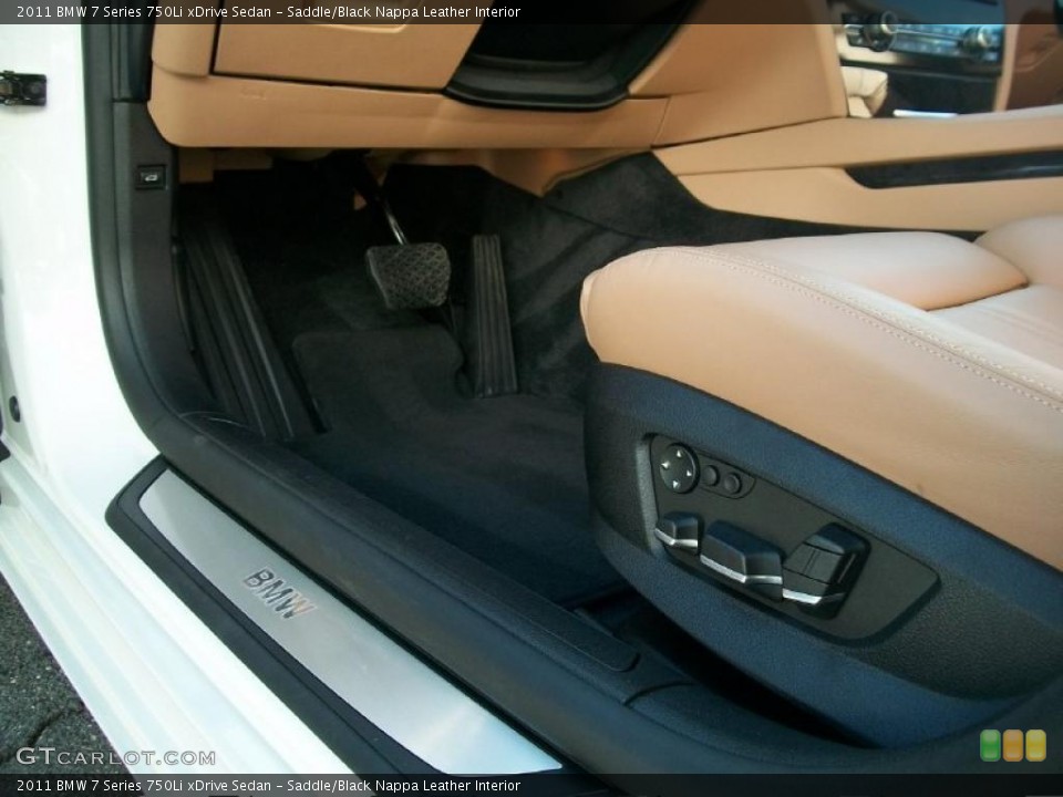 Saddle/Black Nappa Leather Interior Controls for the 2011 BMW 7 Series 750Li xDrive Sedan #46335147