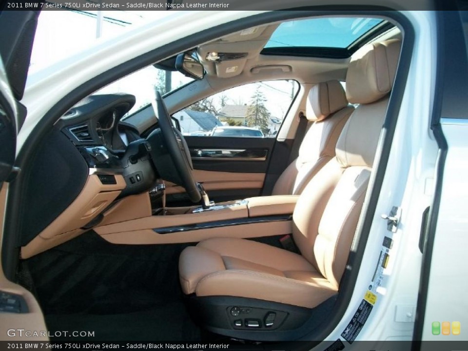 Saddle/Black Nappa Leather Interior Photo for the 2011 BMW 7 Series 750Li xDrive Sedan #46335156