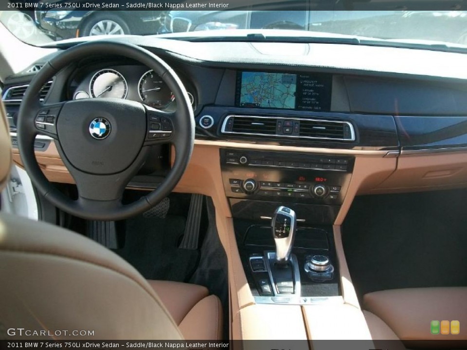 Saddle/Black Nappa Leather Interior Dashboard for the 2011 BMW 7 Series 750Li xDrive Sedan #46335180