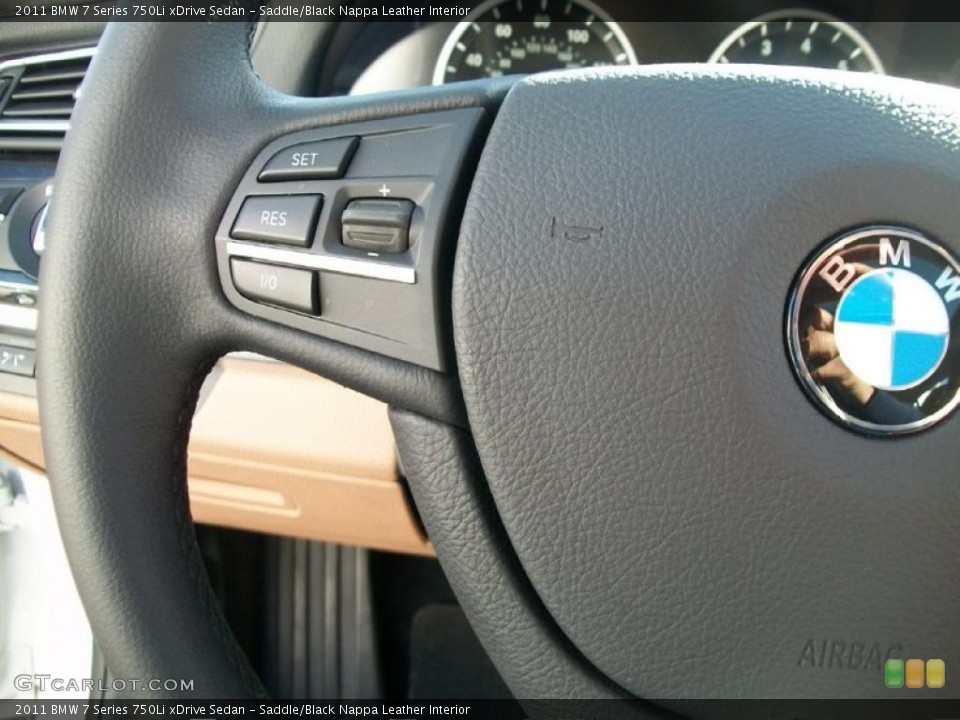 Saddle/Black Nappa Leather Interior Controls for the 2011 BMW 7 Series 750Li xDrive Sedan #46335198