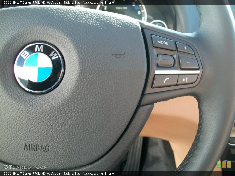 Saddle/Black Nappa Leather Interior Controls for the 2011 BMW 7 Series 750Li xDrive Sedan #46335207