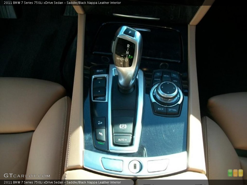 Saddle/Black Nappa Leather Interior Transmission for the 2011 BMW 7 Series 750Li xDrive Sedan #46335228