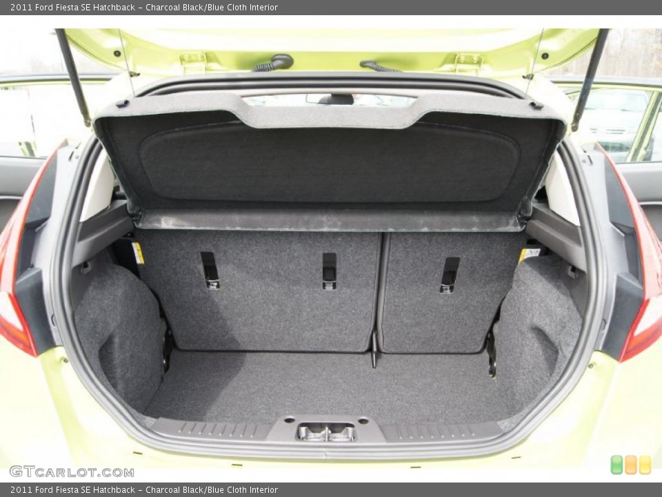 Charcoal Black/Blue Cloth Interior Trunk for the 2011 Ford Fiesta SE Hatchback #46335264