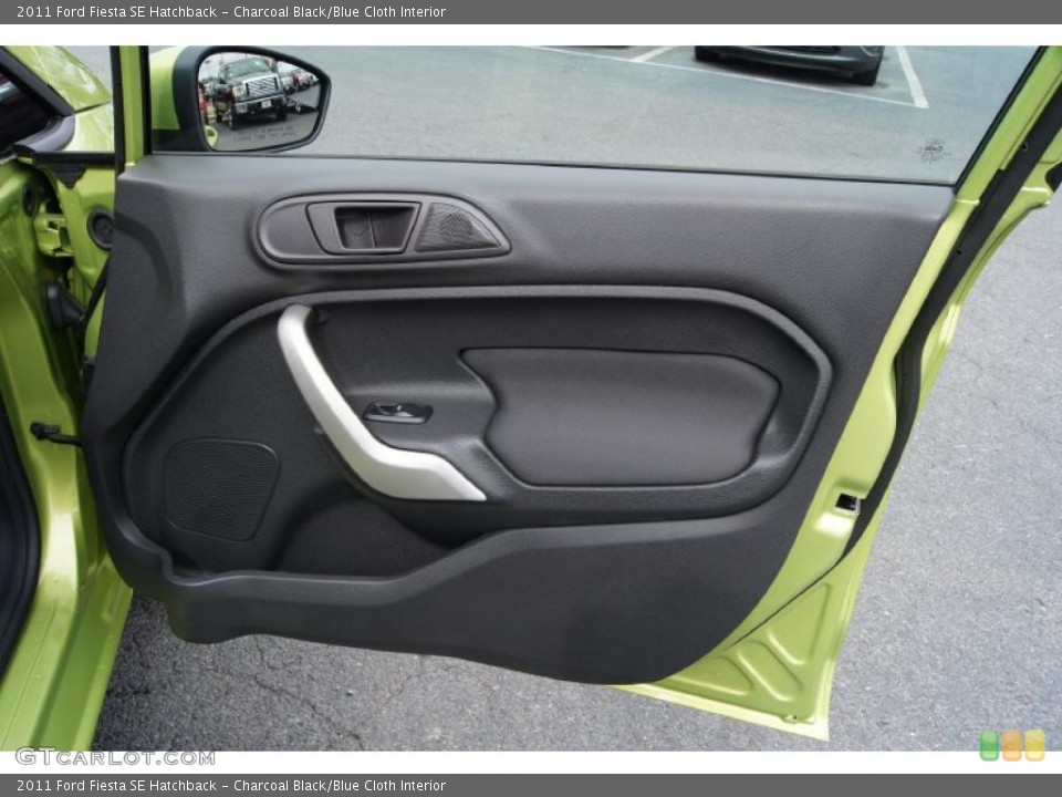 Charcoal Black/Blue Cloth Interior Door Panel for the 2011 Ford Fiesta SE Hatchback #46335300