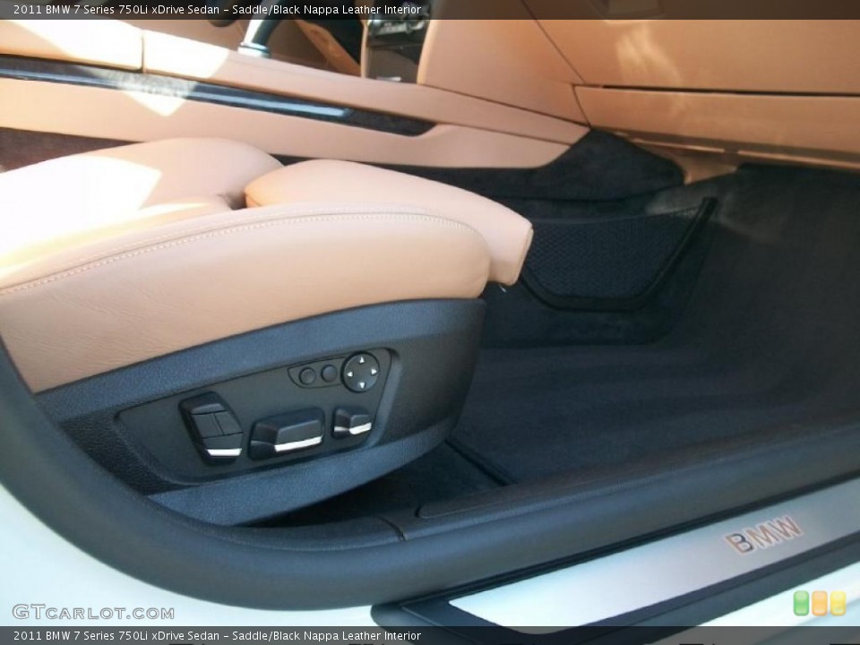 Saddle/Black Nappa Leather Interior Controls for the 2011 BMW 7 Series 750Li xDrive Sedan #46335306
