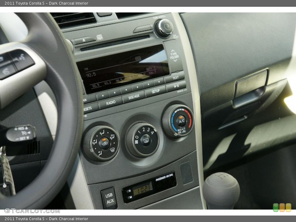 Dark Charcoal Interior Controls for the 2011 Toyota Corolla S #46337913