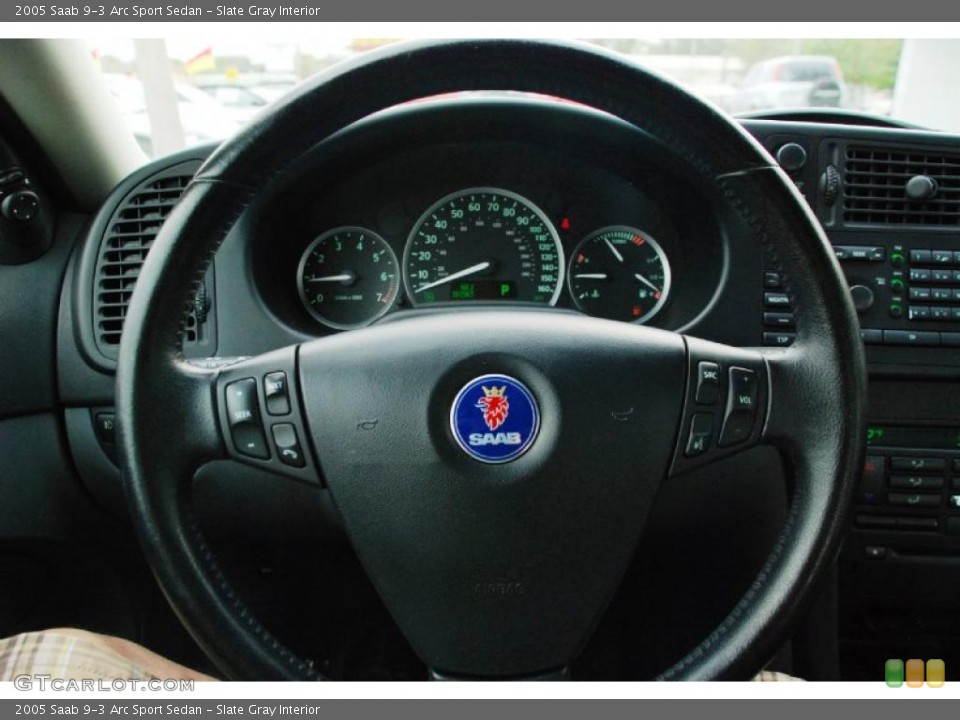 Slate Gray Interior Steering Wheel for the 2005 Saab 9-3 Arc Sport Sedan #46338993