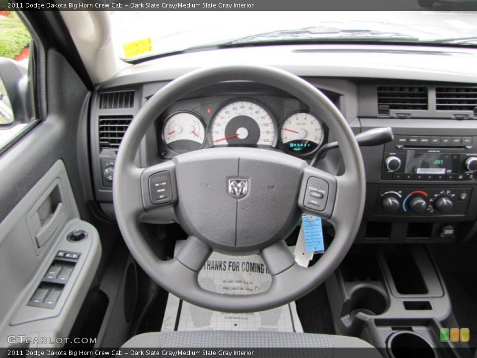 Dark Slate Gray/Medium Slate Gray Interior Steering Wheel for the 2011 Dodge Dakota Big Horn Crew Cab #46339191
