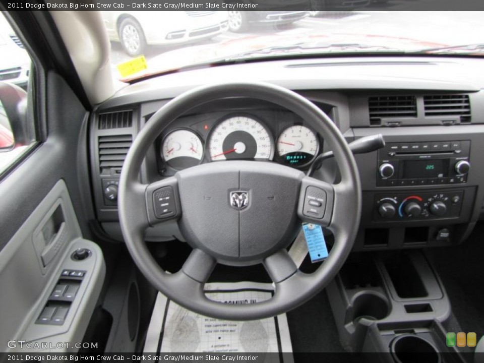 Dark Slate Gray/Medium Slate Gray Interior Steering Wheel for the 2011 Dodge Dakota Big Horn Crew Cab #46339287