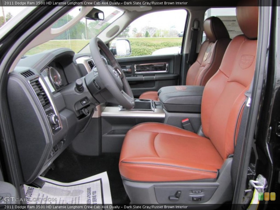 Dark Slate Gray/Russet Brown Interior Photo for the 2011 Dodge Ram 3500 HD Laramie Longhorn Crew Cab 4x4 Dually #46339893