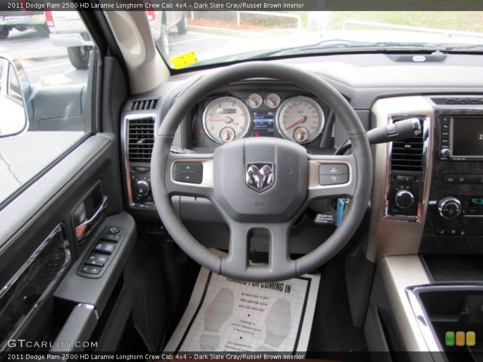 Dark Slate Gray/Russet Brown Interior Steering Wheel for the 2011 Dodge Ram 2500 HD Laramie Longhorn Crew Cab 4x4 #46340103