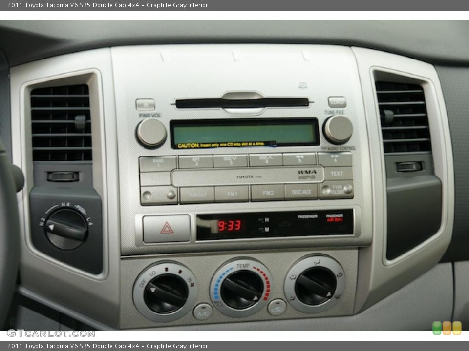 Graphite Gray Interior Controls for the 2011 Toyota Tacoma V6 SR5 Double Cab 4x4 #46340889
