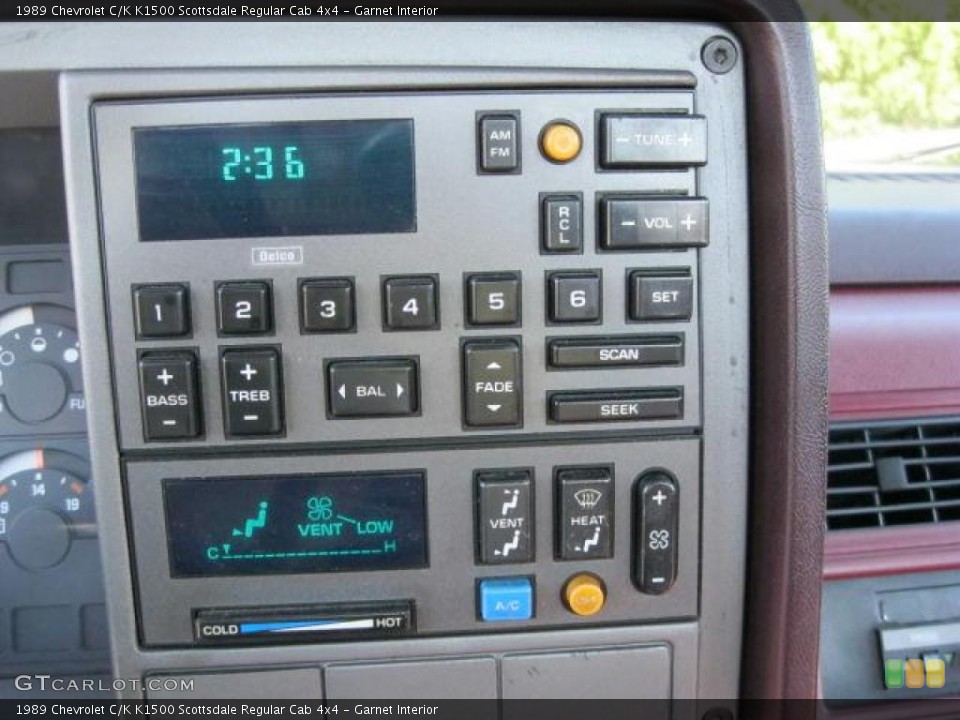 Garnet Interior Controls for the 1989 Chevrolet C/K K1500 Scottsdale Regular Cab 4x4 #46343313