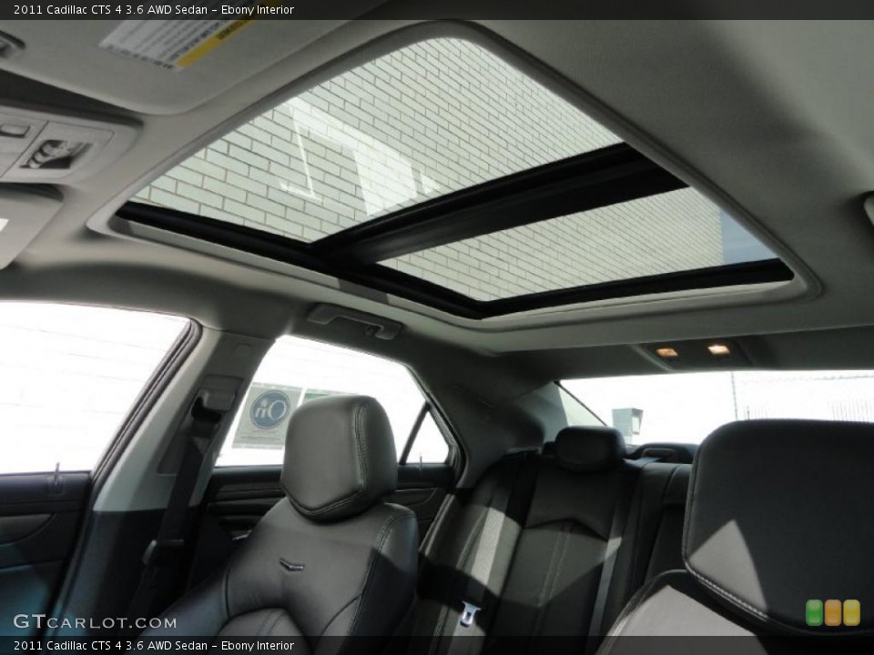 Ebony Interior Sunroof for the 2011 Cadillac CTS 4 3.6 AWD Sedan #46345586