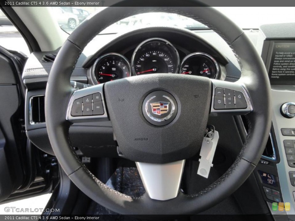 Ebony Interior Steering Wheel for the 2011 Cadillac CTS 4 3.6 AWD Sedan #46345643