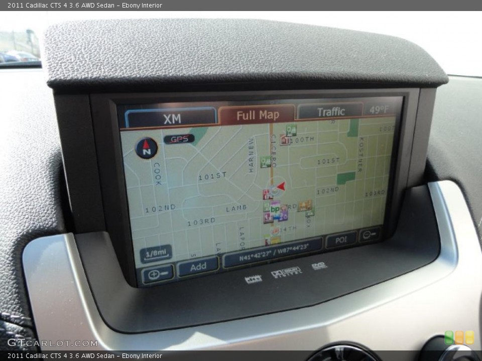 Ebony Interior Navigation for the 2011 Cadillac CTS 4 3.6 AWD Sedan #46345706
