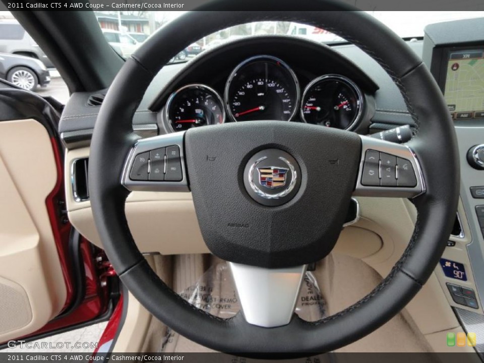 Cashmere/Cocoa Interior Steering Wheel for the 2011 Cadillac CTS 4 AWD Coupe #46346264