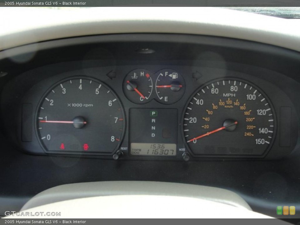 Black Interior Gauges for the 2005 Hyundai Sonata GLS V6 #46352729