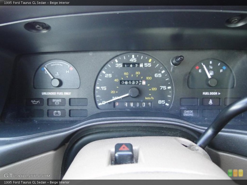 Beige Interior Gauges for the 1995 Ford Taurus GL Sedan #46353872