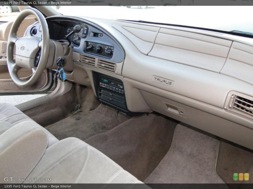 Beige Interior Dashboard for the 1995 Ford Taurus GL Sedan #46353905