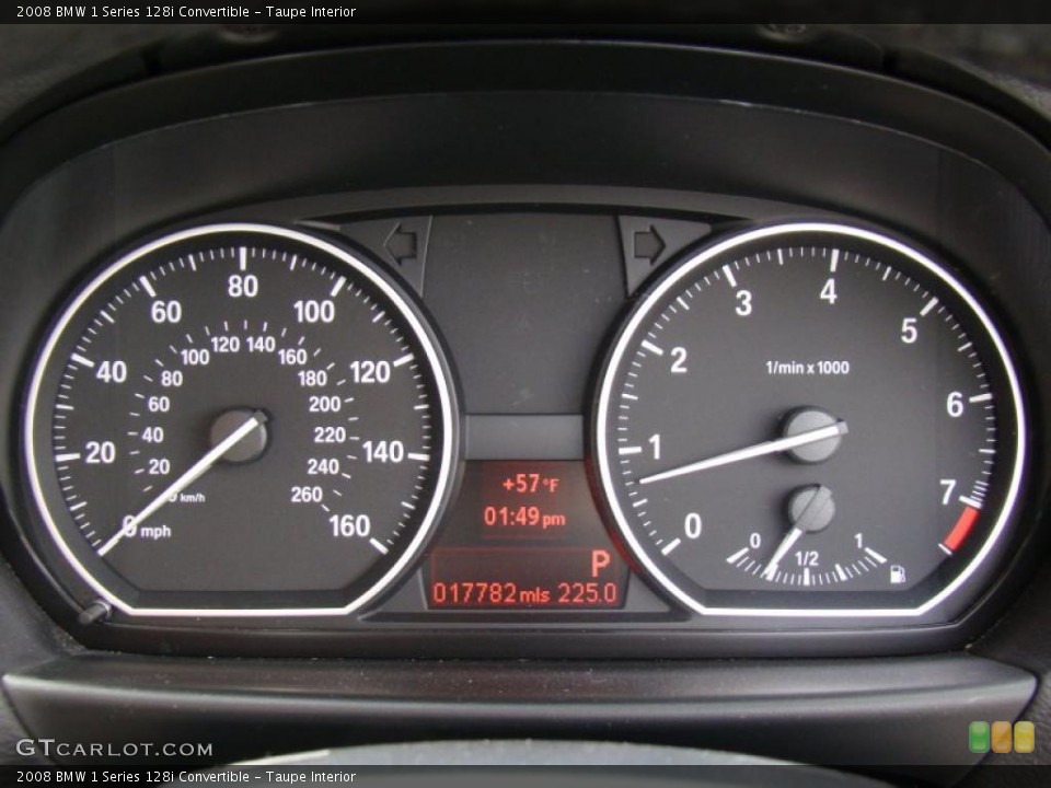 Taupe Interior Gauges for the 2008 BMW 1 Series 128i Convertible #46368408