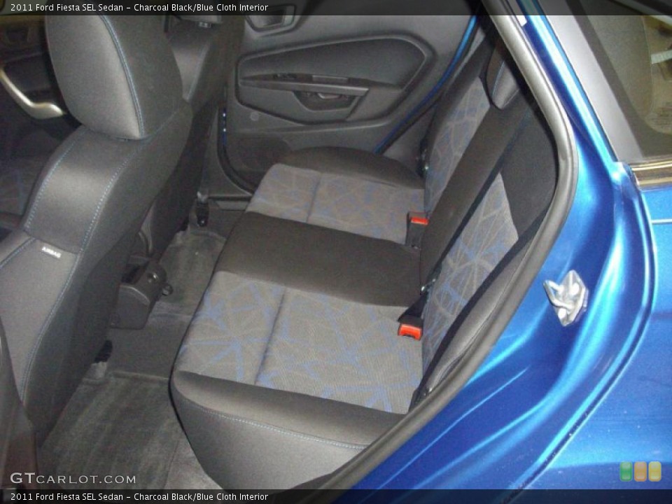 Charcoal Black/Blue Cloth Interior Photo for the 2011 Ford Fiesta SEL Sedan #46385787