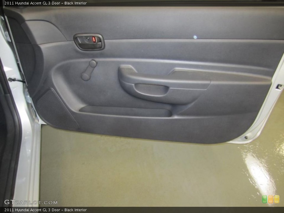 Black Interior Door Panel for the 2011 Hyundai Accent GL 3 Door #46387170