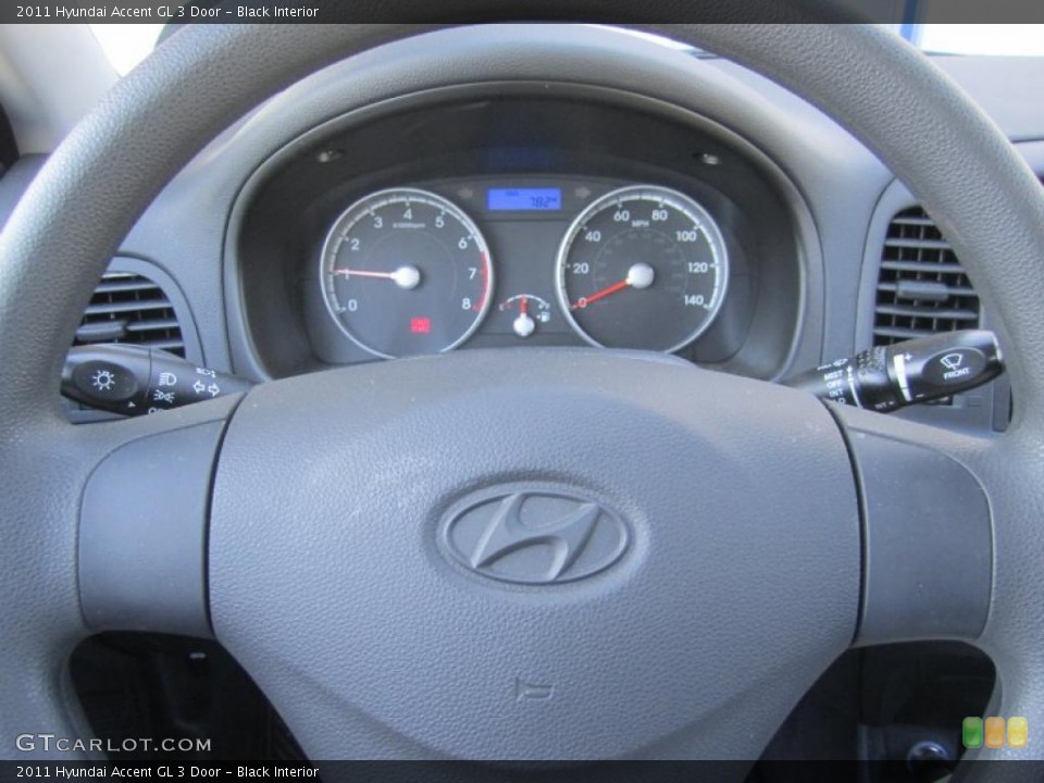 Black Interior Gauges for the 2011 Hyundai Accent GL 3 Door #46387200