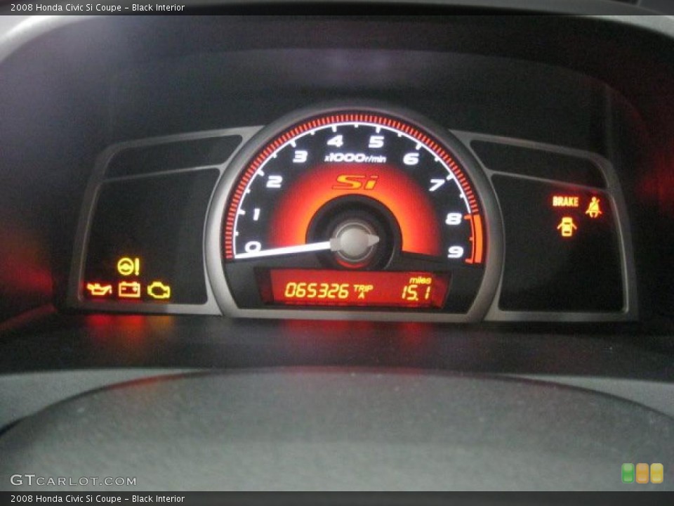 Black Interior Gauges for the 2008 Honda Civic Si Coupe #46389070