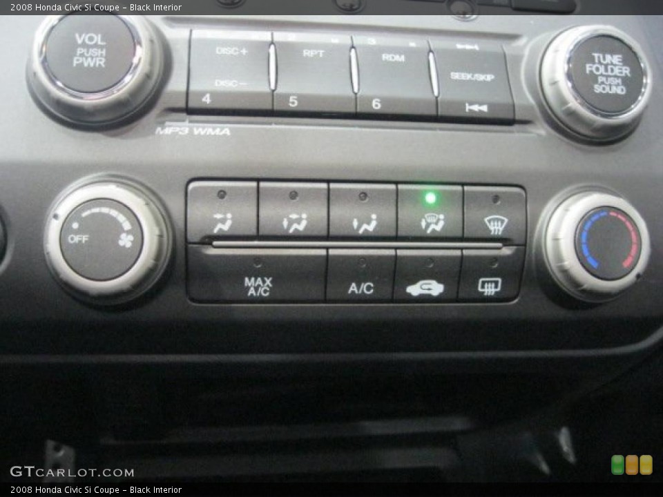 Black Interior Controls for the 2008 Honda Civic Si Coupe #46389112