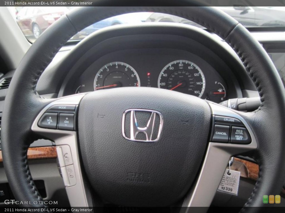 Gray Interior Steering Wheel for the 2011 Honda Accord EX-L V6 Sedan #46389646