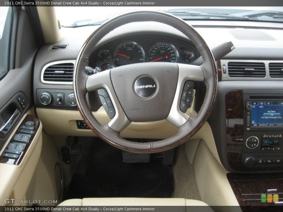 Cocoa/Light Cashmere Interior Steering Wheel for the 2011 GMC Sierra 3500HD Denali Crew Cab 4x4 Dually #46391819